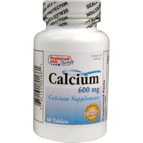 Calcium 600mg Calcium Supplement Tablets 60 Ea Pack Of 3