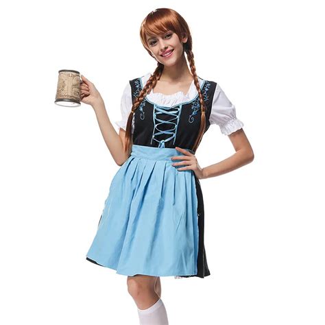 Vocole Sexy German Oktoberfest Costume Beer Maid Wench Bavarian Heidi Dirndl Fancy Dress Bar