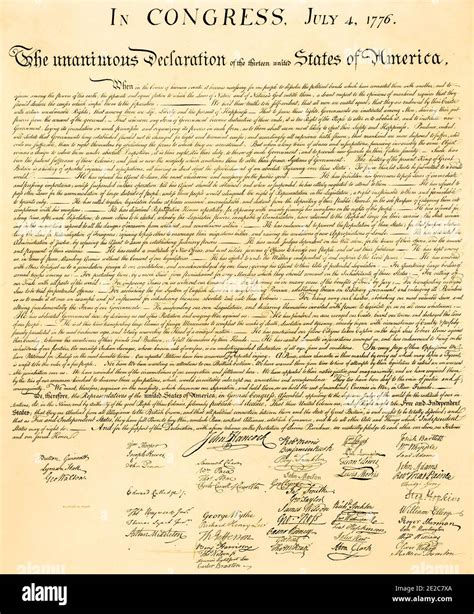 Declaración De Independencia De Los Estados Unidos 4 De Julio De 1776
