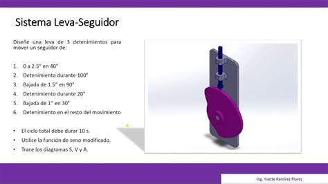 Solidworks Diseño Mecanismo Leva Seguidor Y Gráficas De Movimiento