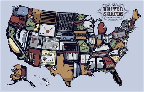 アメリカ各州の形って何に見えるをイラストにした United Shapes Of America きよおと Kiyoto