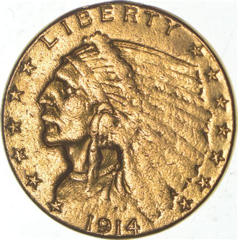 250 United States Gold Coin 1914 Incused Indian Stunning
