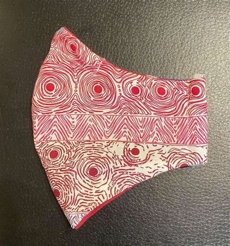 Small Face Mask Aboriginal Art Design Bullseye Four Seasons By Marie E