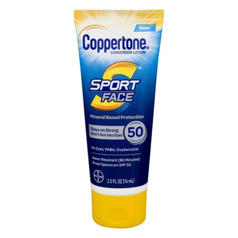 Coppertone Sunscreen Lotion Face Broad Spectrum Spf 50 25 Oz From