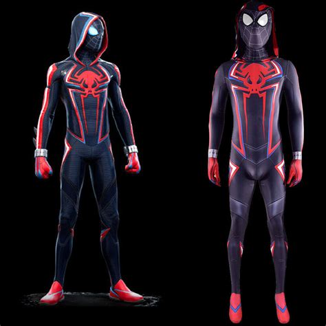 2099 Miles Morales Spider Man Jumpsuit Spiderman Cosplay Costume Adult