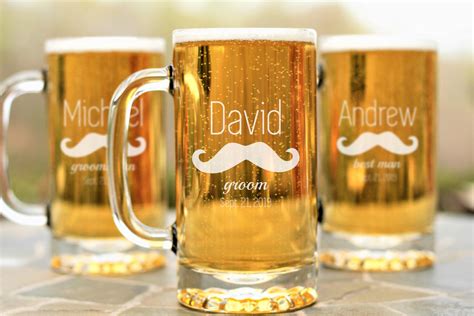 Beer Mugs Set Of 2 Engraved Ts Groomsman Man Cave T Etsy Personalized Beer Mugs Ts