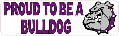 10in X 3in Purple Proud To Be A Bulldog Bumper Sticker Vinyl School
