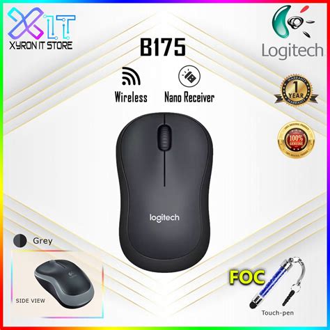 Logitech B175 Black Wireless Usb Optical Mouse Grey 910 002635 1