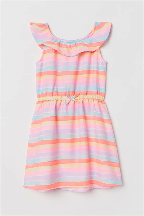 Patterned Dress Pinkstriped Kids Handm Gb