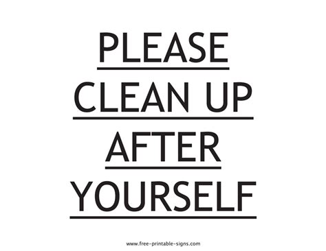 Clean Up After Yourself Bathroom Signs Image Of Bathroom And Closet