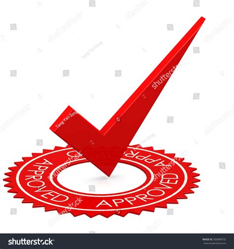 Approved Red Tick Circle Image Hires 库存插图 305888732 Shutterstock