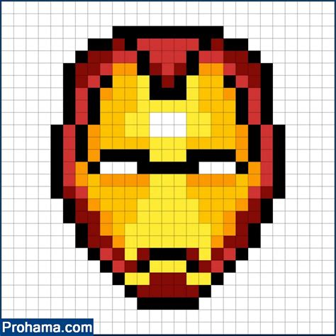 Ironman Easy Pixel Art Pixel Art Grid Geek Perler Alex Craft Artkal