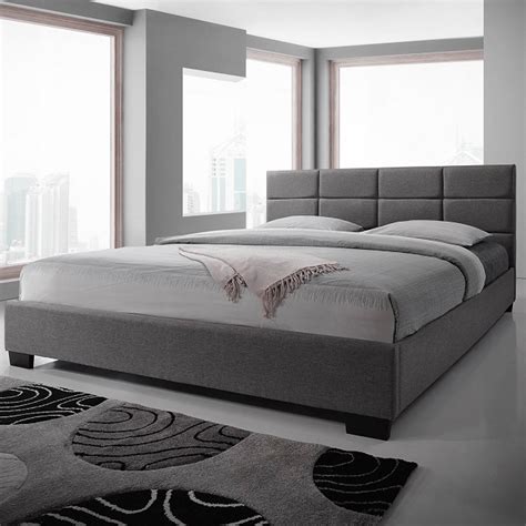 Shop for the perfect bed frame in malaysia here! New King Size Fabric Bed Frame - Light Grey