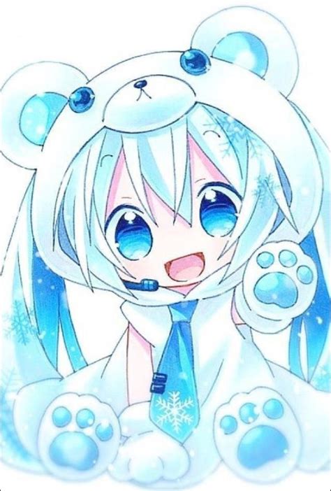 Kawaii Chibi Anime Girl Blue Hair