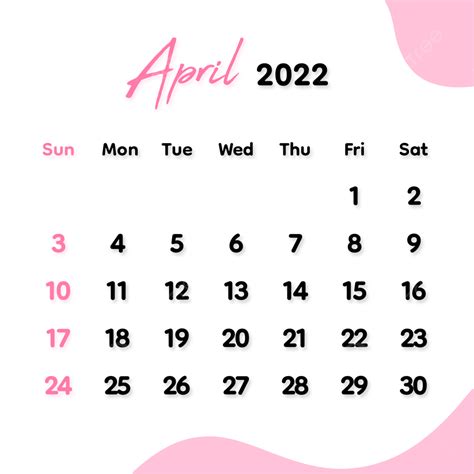 2022 Kalender Png April Mit Abstraktem Design Kostenloser Download