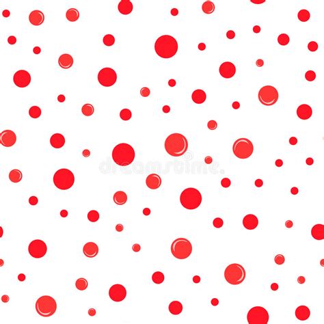 Red Balls Vector Seamless Pattern Flat Style Stock Vector