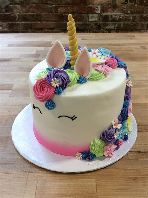 Unicorn Cake With Fancy Flower Mane — Trefzgers Bakery
