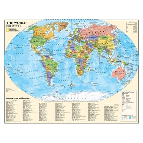 Kids Political World Map Laminated Ngmre01020564 National