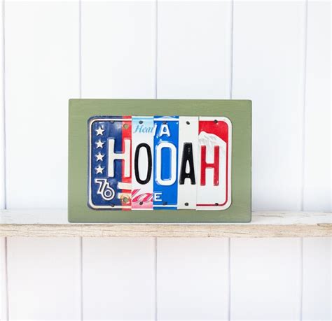 Hooah License Plate Art Army Home Decor T For Army Etsy