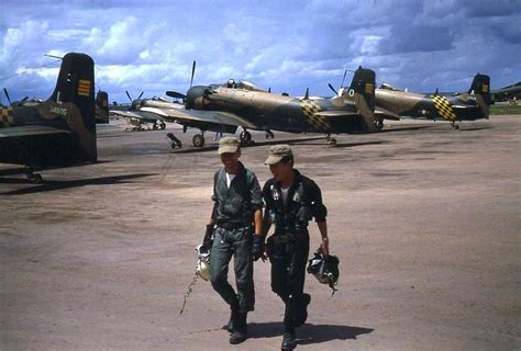 Skyraiders A 1h Of The 516th Fighter Squadron South Vietnam Air Force
