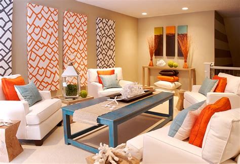 Home interior with fireplace and sofas. :: Modern Coastal Decor :: | Tuvalu Home