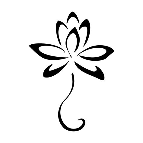 Simple Lotus Flower Outline Clip Art Library
