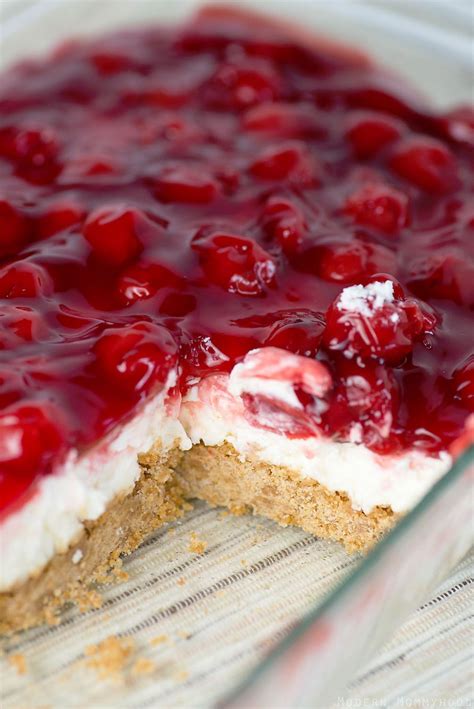 Cherry Delight A Yummy Graham Cracker Crust With A Middle Layer Of