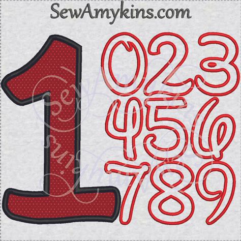 Disney Number Applique Machine Embroidery Designs Numbers 2 Sizes Walt