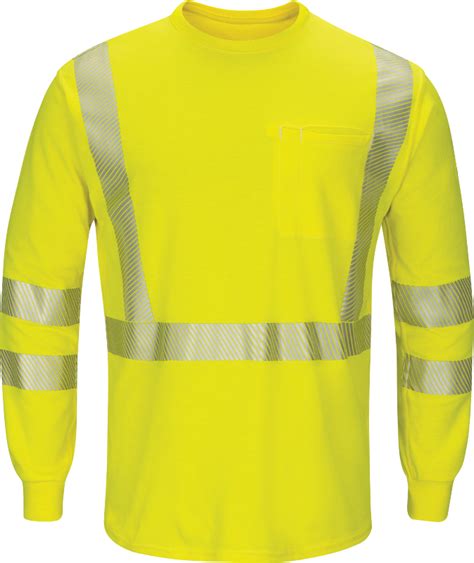 Mens Lightweight Fr Hi Visibility Long Sleeve T Shirt Bulwark Us