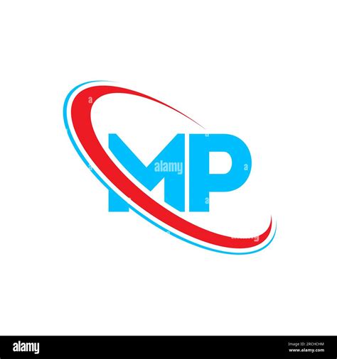 Mp M P Letter Logo Design Initial Letter Mp Linked Circle Upercase