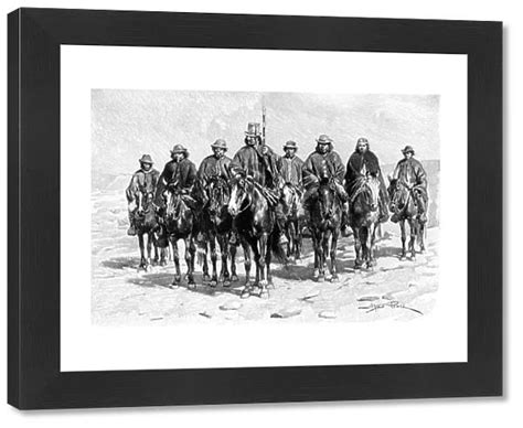 An Araucanian Mapuche Chief And His Staff Available As Framed Prints