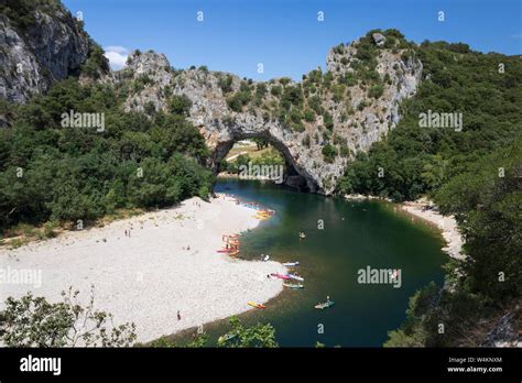 View Of The Ardèche River And Pont Darc In The Gorges De Lardèche