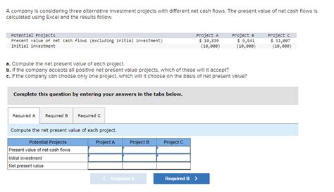 Solved A Company Is Considering Three Alternative Investment Chegg Com