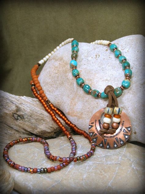 Tribal Necklace Turquoise Necklace Long Necklace Tribal