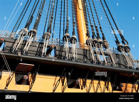 Gun Ports And Rigging On Hms Victory Stock Photo Alamy