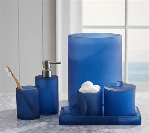 Serra Mix And Match Bath Accessories Navy Blue Pottery Barn Royal