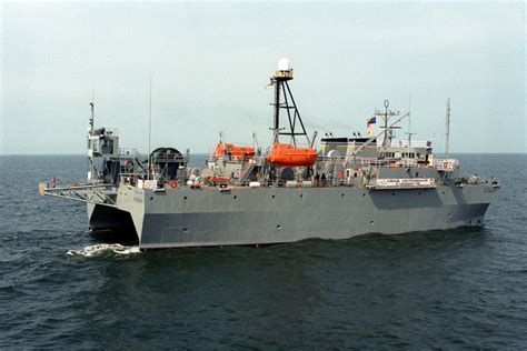 A Starboard Quarter View Of The Ocean Surveillance Ship USNS VICTORIOUS