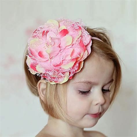 Infant Girl Hair Accessories Headbands With Flowers Kids Elastic Hair