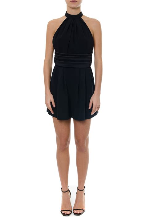 Saint Laurent Short Black Jumpsuit In Crepe Coshio Online Shop