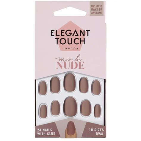 Elegant Touch False Nails Mink Nude 24 Pack 10 Sizes