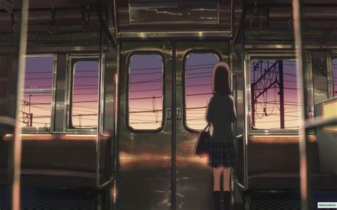 Wallpaper Window Anime Girls Vehicle Train 5 Centimeters Per