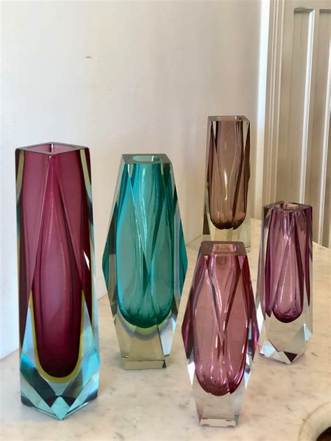 Murano Sommerso Art Glass Vases C European Antiques Free Hot