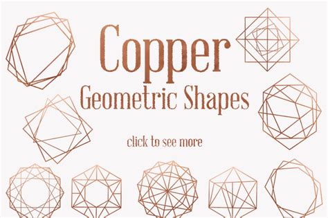 Copper Vintage Style Geometric Shapes By Dream In Watercolor
