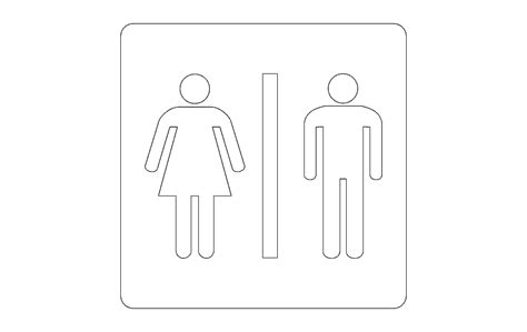 Bathroom Sign Dxf File Free Download