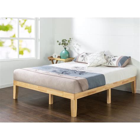 The bed comes with 2 storage boxes that are wide enough. Zinus Natural Queen Solid Wood Platform Bed Frame-HD-RWPB ...