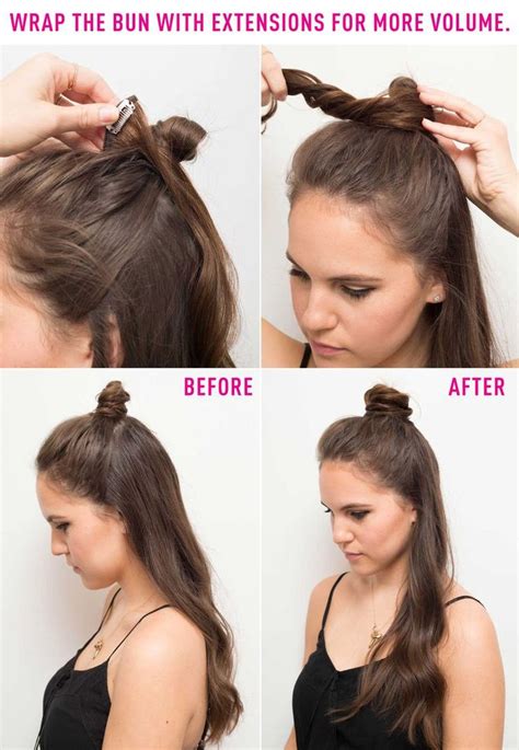 When you reach the middle, combine the 2 sections and tie into a low ponytail. Put Off Wash Day a Little Longer With These 16 Half-Up Bun ...