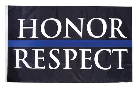 Honor And Respect Thin Blue Line Flag 3 X 5 Tbl Pole Flag Grunt Force