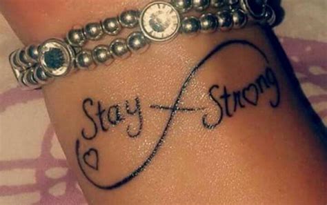 Wrist Tattoo Of The Infinity Symbol Saying “stay