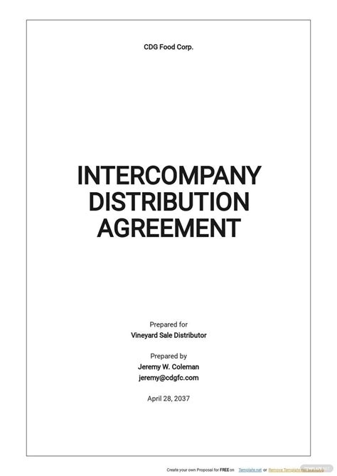 Intercompany Agreement Templates Documents Design Free Download