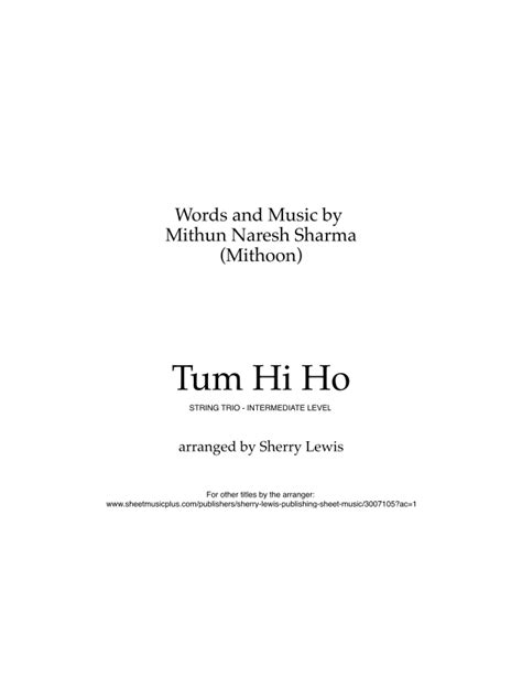 Tum Hi Ho Sheet Music Mithoon String Ensemble